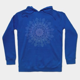 Floral Mandala in Green, Purple and Blue Tones on Teal Hoodie